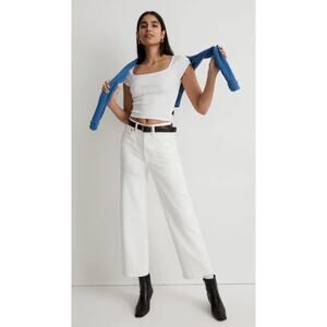 Madewell white The Perfect Vintage Wide-Leg Crop Jean